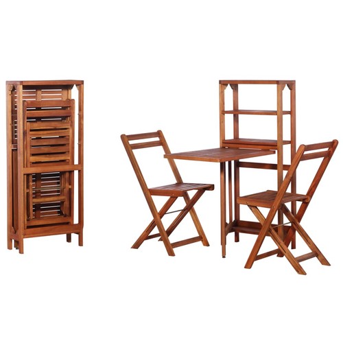 Solid acacia wood bistro set - solid, 3
