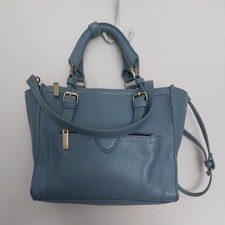 Zara Basic Collection Blue Faux Leather Tote Shoulder Crossbody Bag Handbag