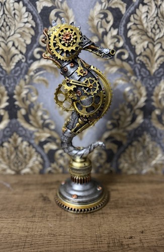Steampunk seahorse ornament - steampunk,