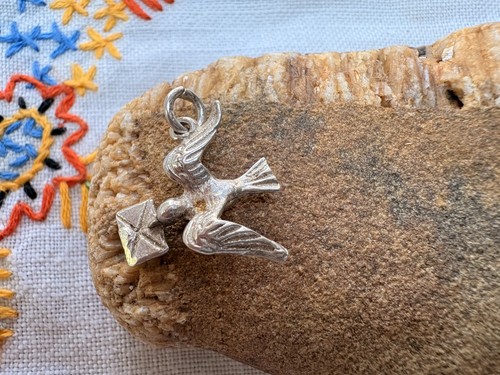 Vintage silver bird - silver, dove