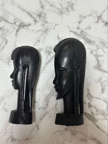 African ebony head sculptures - ebony,