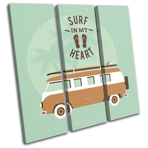 Retro surf beach bus vintage - retro,