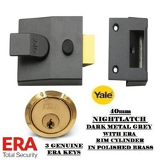 NIGHTLATCH P84 YALE 40mm DMG NIGHT LATCH WITH ERA RIM CYLINDER POLISHED BRASS