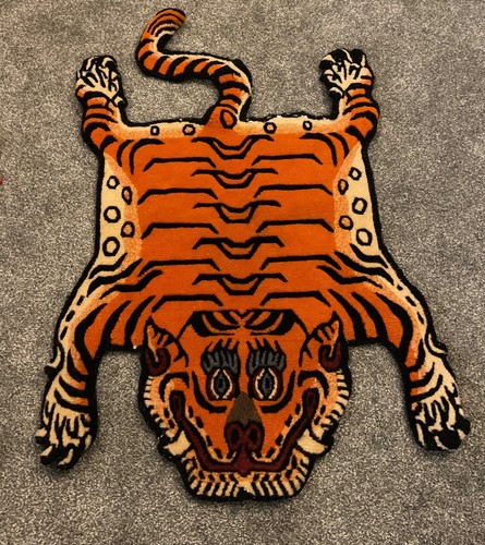Hand knotted tibetan tiger rug - hand-knotted,