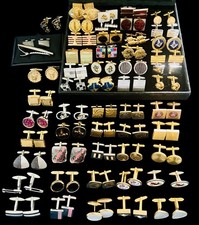 Job Lot Vintage cufflinks 53 Pairs  Retro 1970’s 80’s 90’s Large Lot