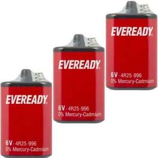 3x EVEREADY 4R25RZ/B 6v PJ996 Torch Lantern Battery 6 Volt 908 996 430 Batteries