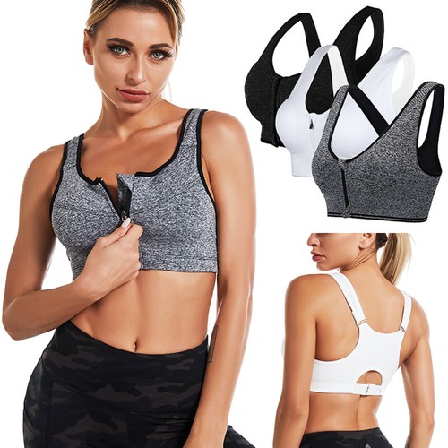 Women zip front sports - zip, bra