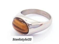 Silver Tiger Eye Gemstone Ring