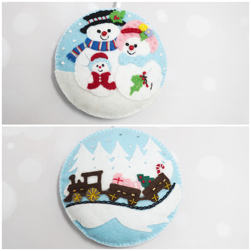 Handmade felt christmas train - handmade,