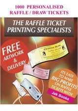 1000  Printed Prize Draw Tickets - Raffle Tickets - Fundraising