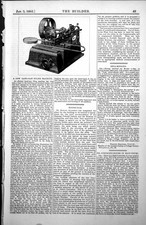 Original Old Antique Print New Band Saw Filing Machine Text Annotated 1885 19th