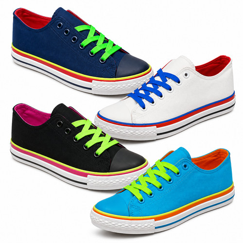 Ladies low top canvas sneakers - ladies,