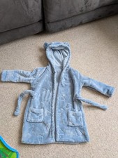 Boys 12-18 Months Blue Soft Fleece Dressing Gown