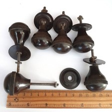 6 Vintage Antique Bakelite Drawer Pulls Handles Cabinet Reclaimed Round Knob Set