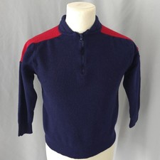 Vintage 70s The North Face 1/4 Zip Extreme Wool Knit Ski Jumper XXS Blue Red