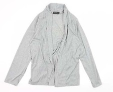 Siimhwrss Womens Grey V-Neck Polyester Blend Cardigan Size 2XL