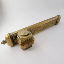 ANTIQUE OTTOMAN QUILL BOX, PEN HOLDER, ISLAMIC, PERSIAN, ARABIC ART BRASS POT 