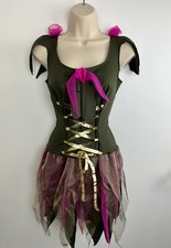 Garden Fairy Lace Up Peasant Dress Size S Fancy Dress Costume 