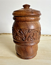 Carved Wooden Lidded Storage