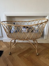 Vintage Bamboo Wicker Bassinet