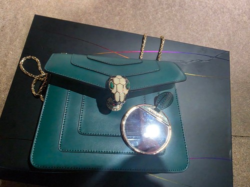Bvlgari green leather medium - bvlgari,