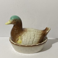 Vintage Retro Ceramic Duck With Ducklings Glazed Egg Holder 21 x 25 Cms 1550gms 