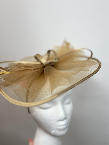 Gold bronze fascinator wedding - bronze,