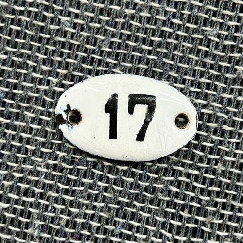 Vintage enamel sign number - vintage,
