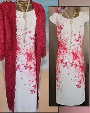 Jacques Vert Red Cream Dress