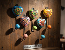 Antique Ceramic Coat Hook Wall Mounted Hat Bag Hanger Home Decor Colourful