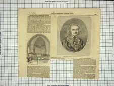 Original Old Antique Print