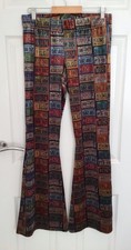 Urban Outfitters Archive Velvet Flared Trousers Leggings 70s Style Size M