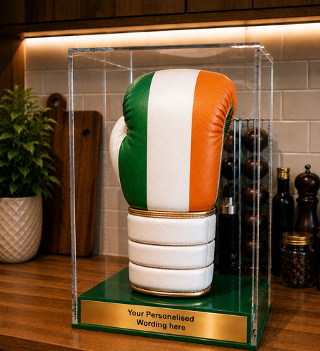 Boxing glove display case with - glove,