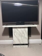 Italian Luxury Handcrafted Console Table, Bar Stand, Full Mable, Black & White