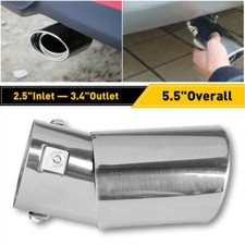 Car Chrome Stainless Steel Rear Exhaust Pipe Muffler Tail Tip Round Accessories