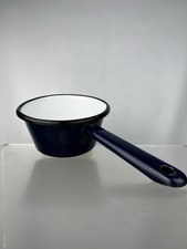 Vintage Enamel Milk Pan Dark