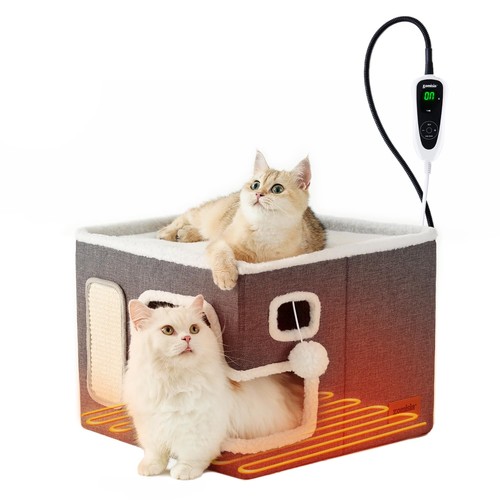 Heated cat house indoor - heated,