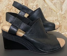 Ladies Clarks Cushion Soft Leather Slingback Wedge Heel Sandals. Uk6D Eu39. NEW