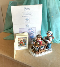 Teddies Sleighride The Leonardo Collection Paintbox Poppets Figurine Ornament