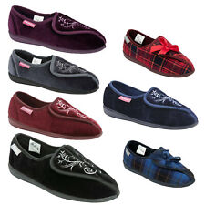 WOMENS SLIPPERS LADIES TOUCH FASTEN MEMORY FOAM ORTHOPAEDIC COMFY LOUNGE SHOES