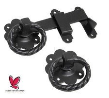 QUALITY METAL TWIST RING GATE LATCH Large Black Door Garden Gate Catch Barn Shed