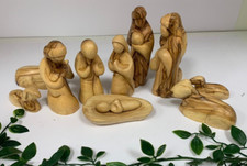 Olivewood nativity figure set