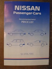 NISSAN RANGE orig 1985 UK Mkt Price List Brochure - 300C 300ZX Silvia Laurel etc