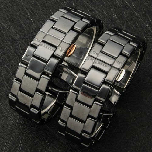 Black brushed ceramic watch - black,
