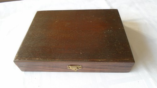 Oak cutlery box vintage wood - ,