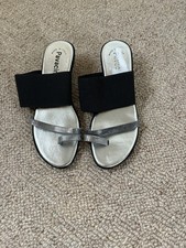 Matalan Silver Black Sandals Sz 5 New 