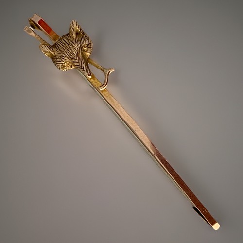9ct gold hunting brooch fox - fox, &