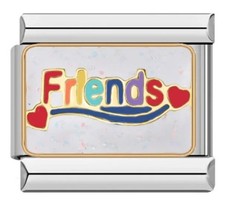 Friends Italian Charm Link 9mm Silver Fits All Italian Charms Bracelet
