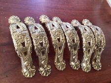 6 x. Vintage Brass Drawer Handles Cupboard Cabinet new old stock