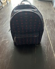 MCM Stark Side Studded Back Pack - Navy / Red 